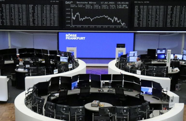 European shares gain on higher commodity prices; HSBC weighs