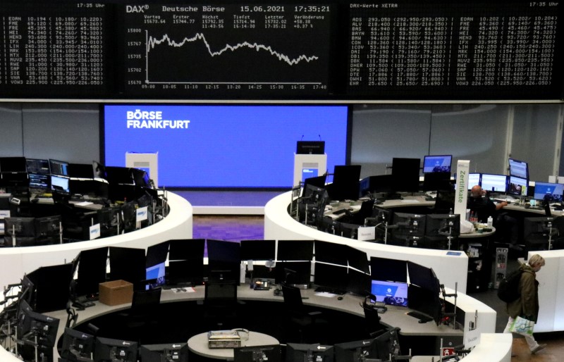Financial, industrial stocks lift European shares to near record high